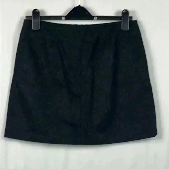 Gap Women’s Mini Skirt Dark Charcoal Gray Zip Front Front Square Pockets Wool 6 - Picture 7 of 8
